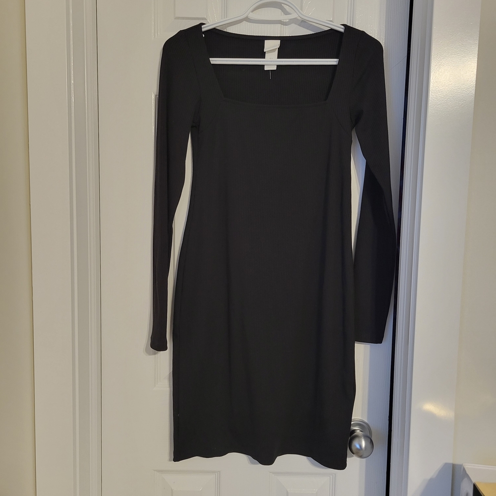 H&M Chic Black Long Sleeve Dress Size S